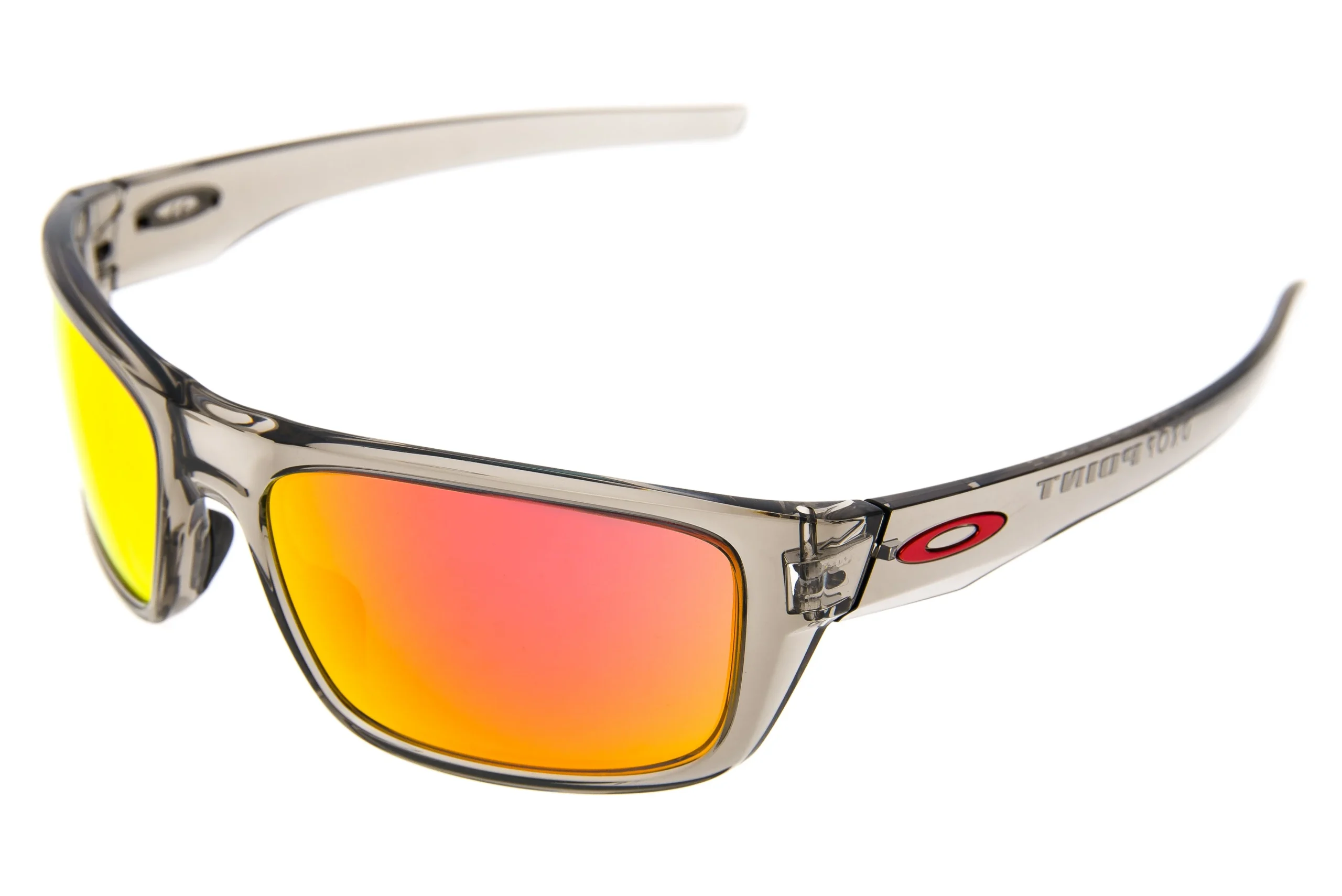 Oakley Drop Point Sunglasses Gray Smoke Frame Ruby Iridium Lens