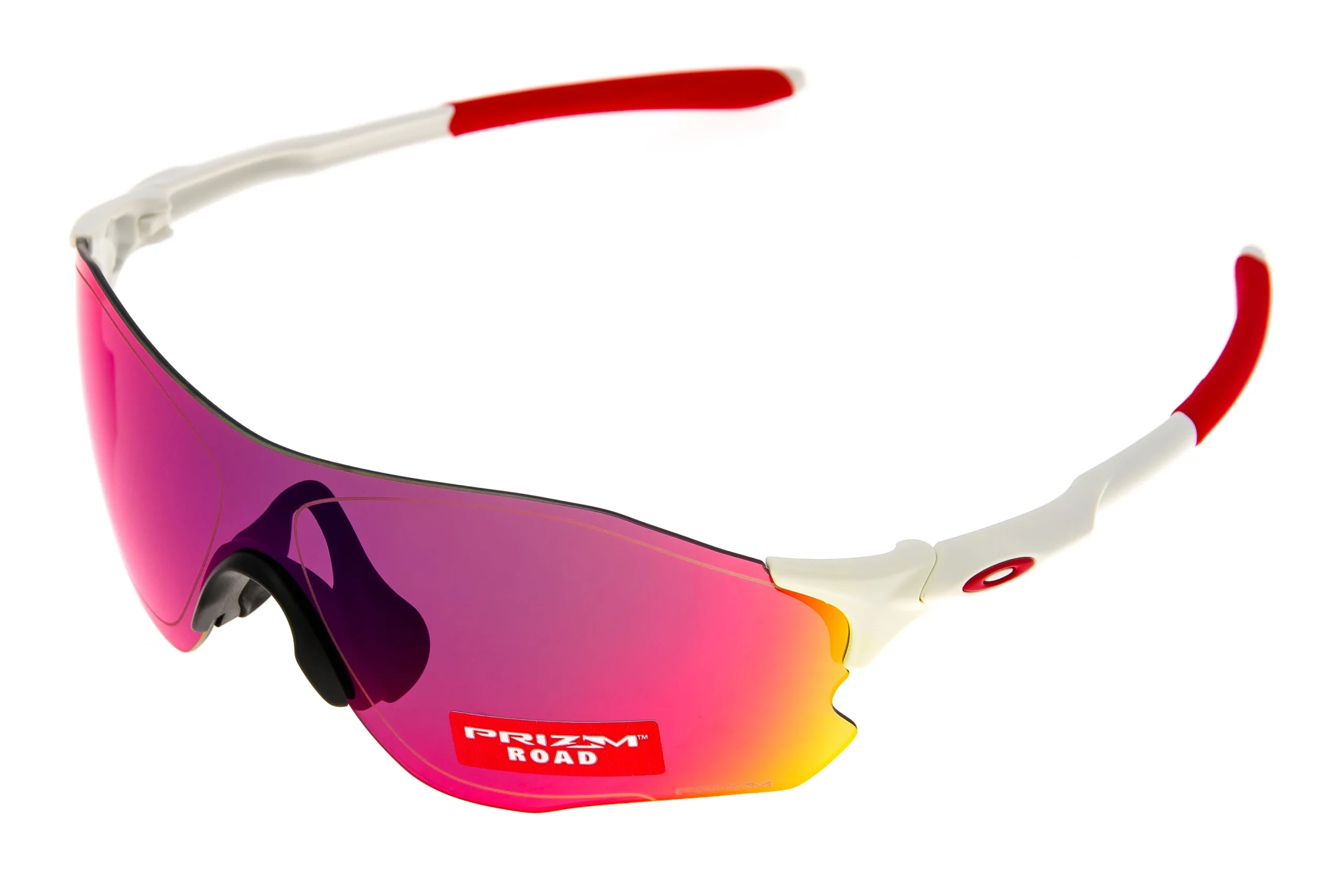 Oakley EVZero Path Sunglasses Matte White/Red Frame Prizm Road Lens