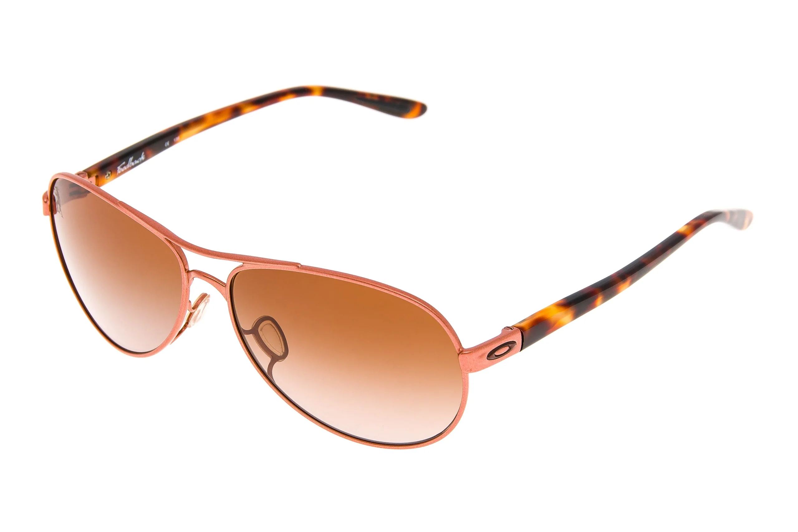 Oakley Feedback Sunglasses Rose Gold Frame Brown Gradient Lens