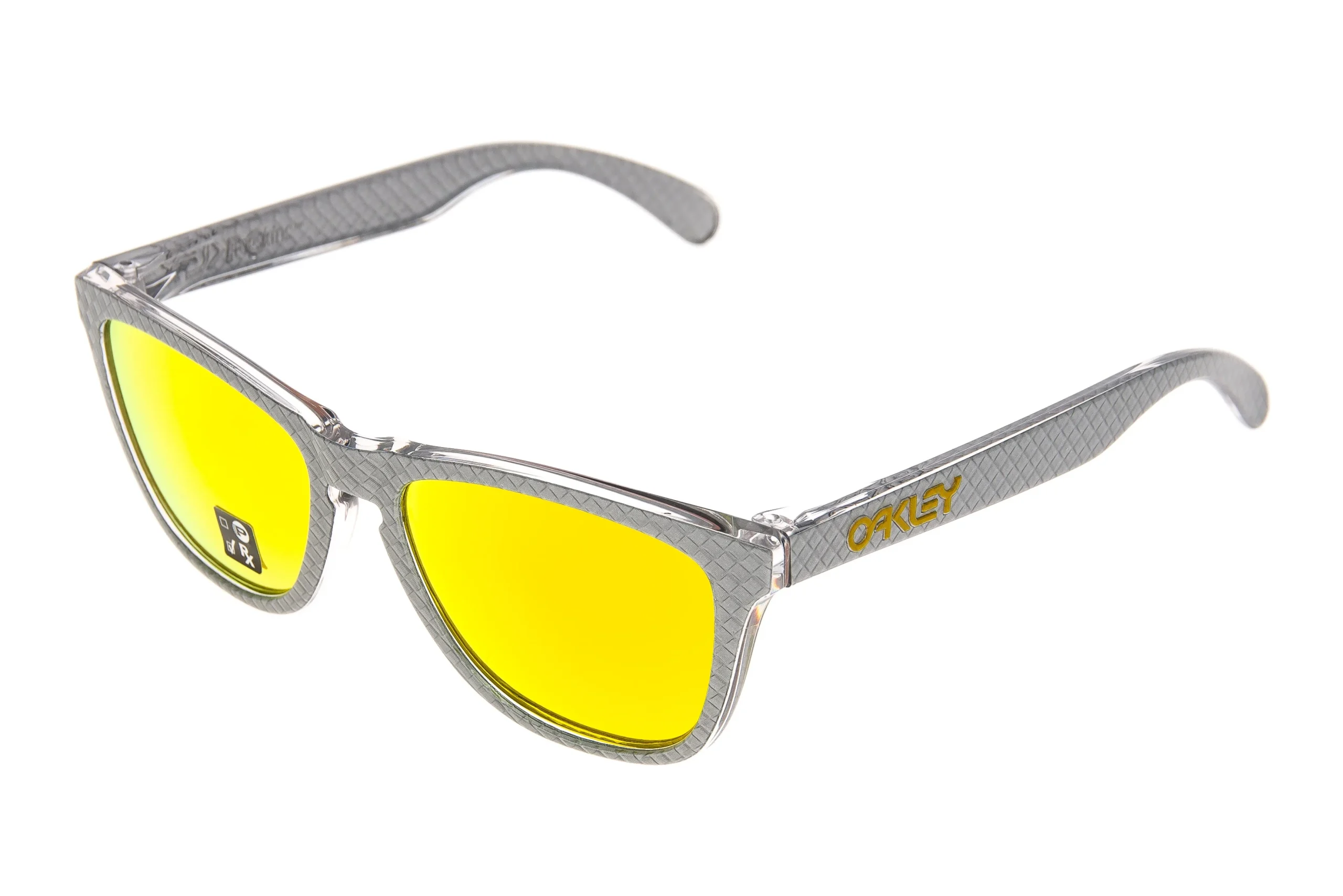 Oakley Frogskins Sunglasses Checkbox Silver Frame Fire Iridium Lens