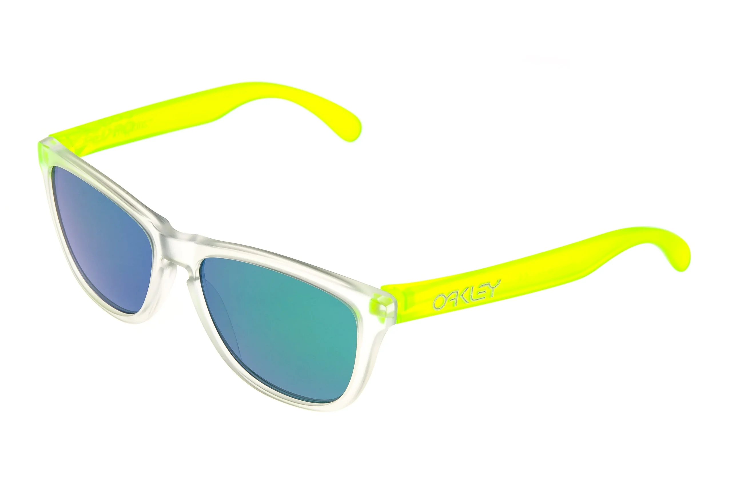 Oakley Frogskins Sunglasses Matte Clear Uranium Frame Jade Iridium Lens