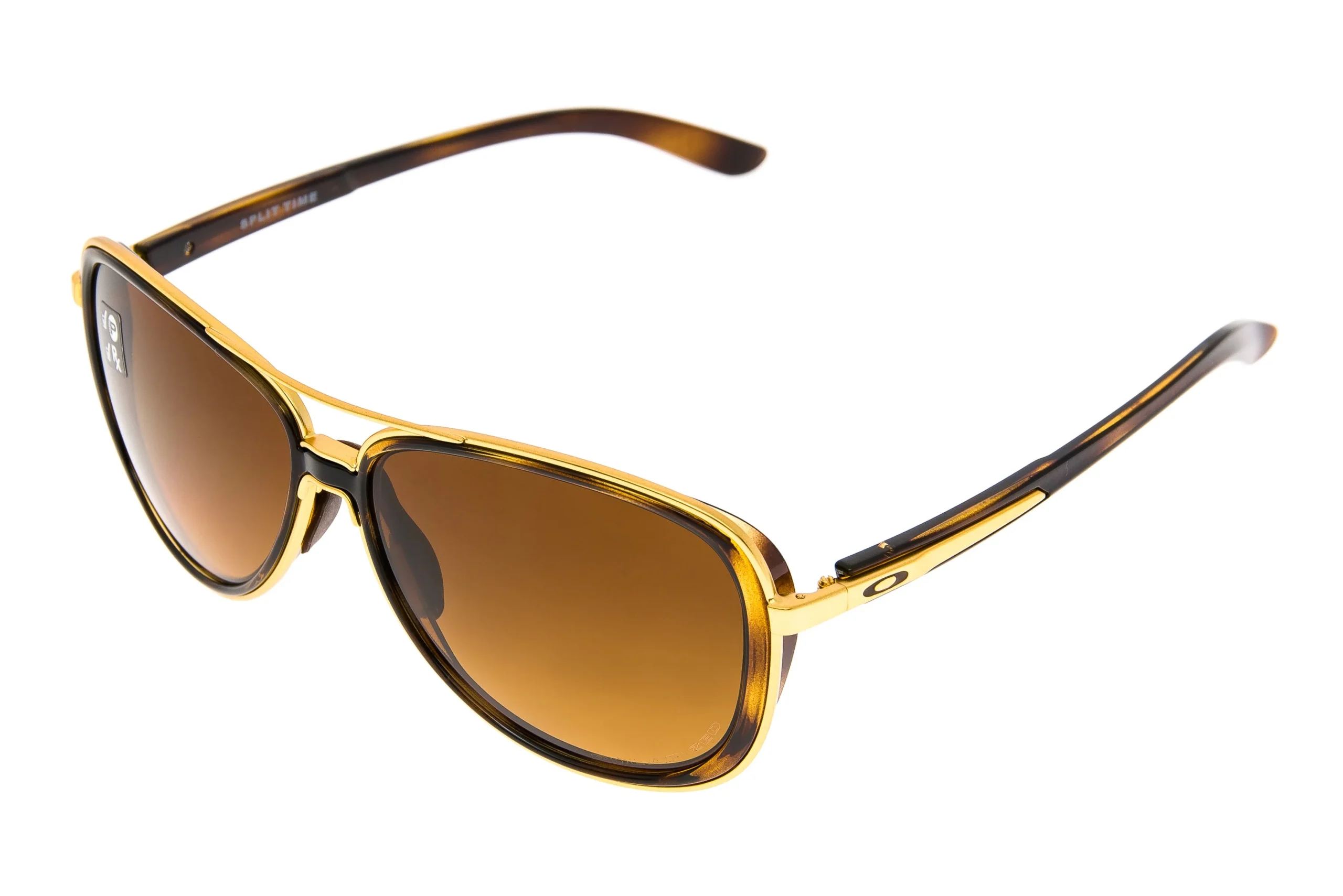 Oakley Split Time Sunglasses Gold/Tortiose Frame Brown Polarized Lens