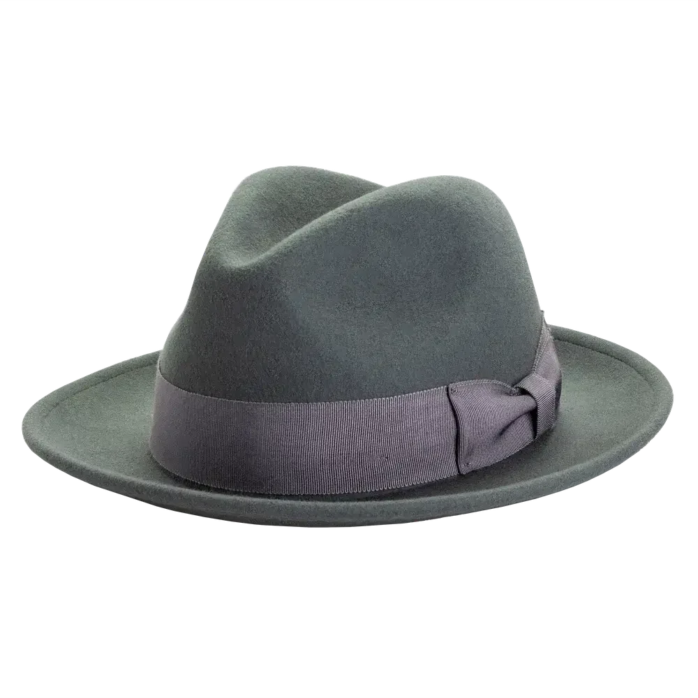 Pablo | Womens Gray Wool Felt Pinch Front Fedora Hat