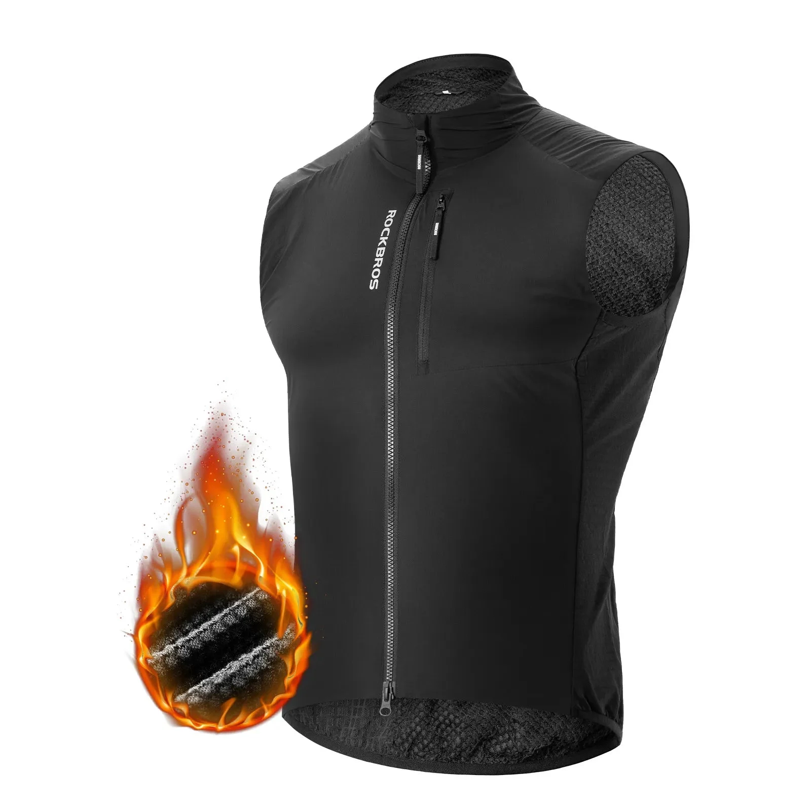 Packable Thermal Cycling Vest Fleece-Lined Sleeveless
