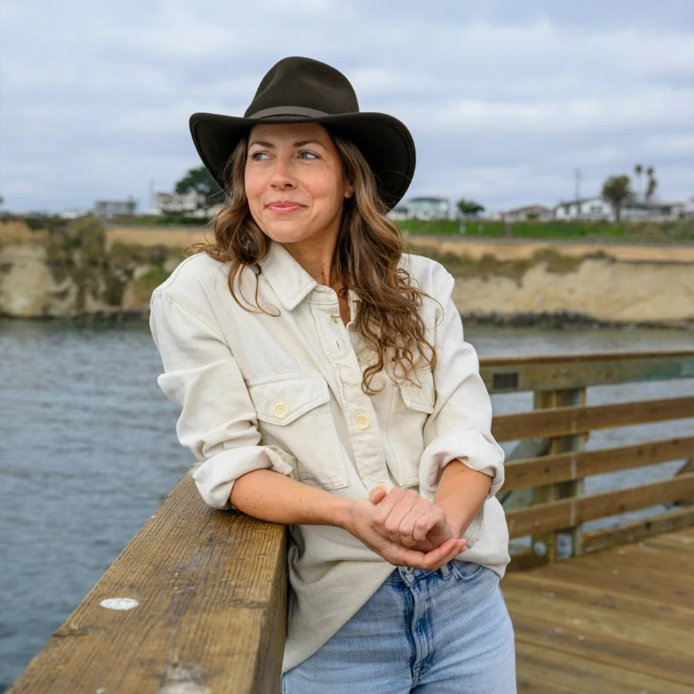 Pathfinder | Womens Black Wool Felt Outback Hat