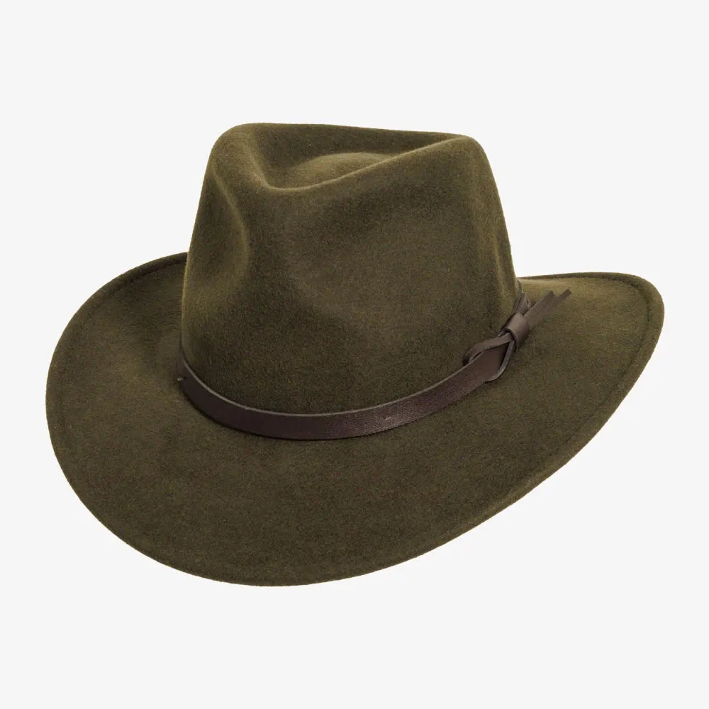 Pathfinder | Womens Olive Wool Felt Outback Hat
