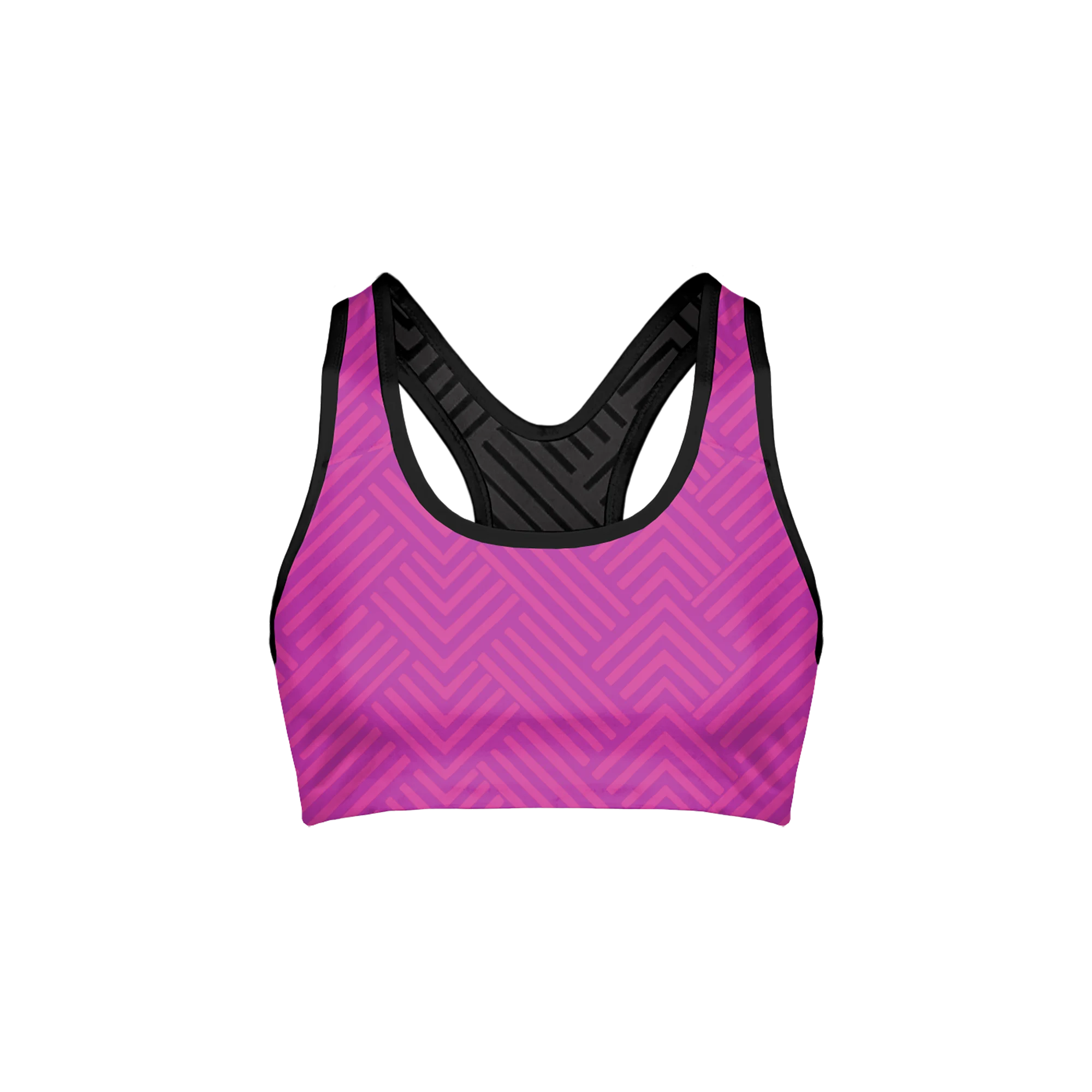 Pink Stripes Sports Bra