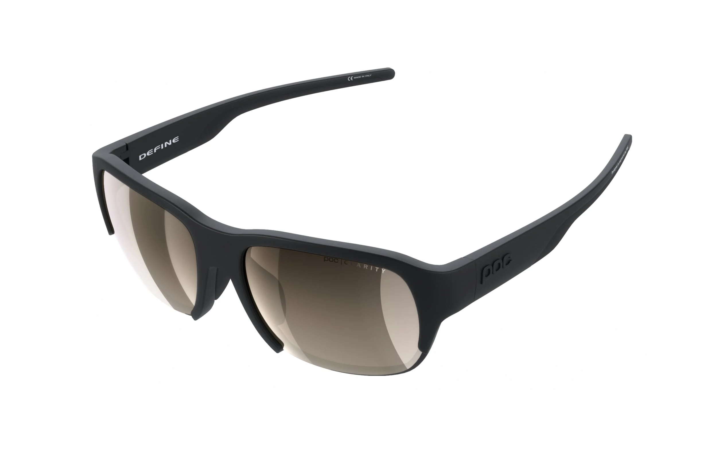 POC Define Clarity Sunglasses Uranium Black Frame Brown Silver Lens