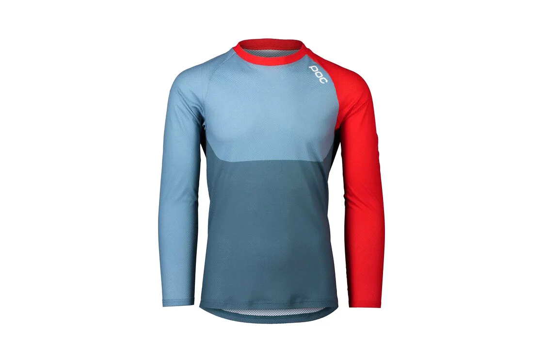 POC MTB Pure LS Jersey Calcite Blue/Prismane Red Medium