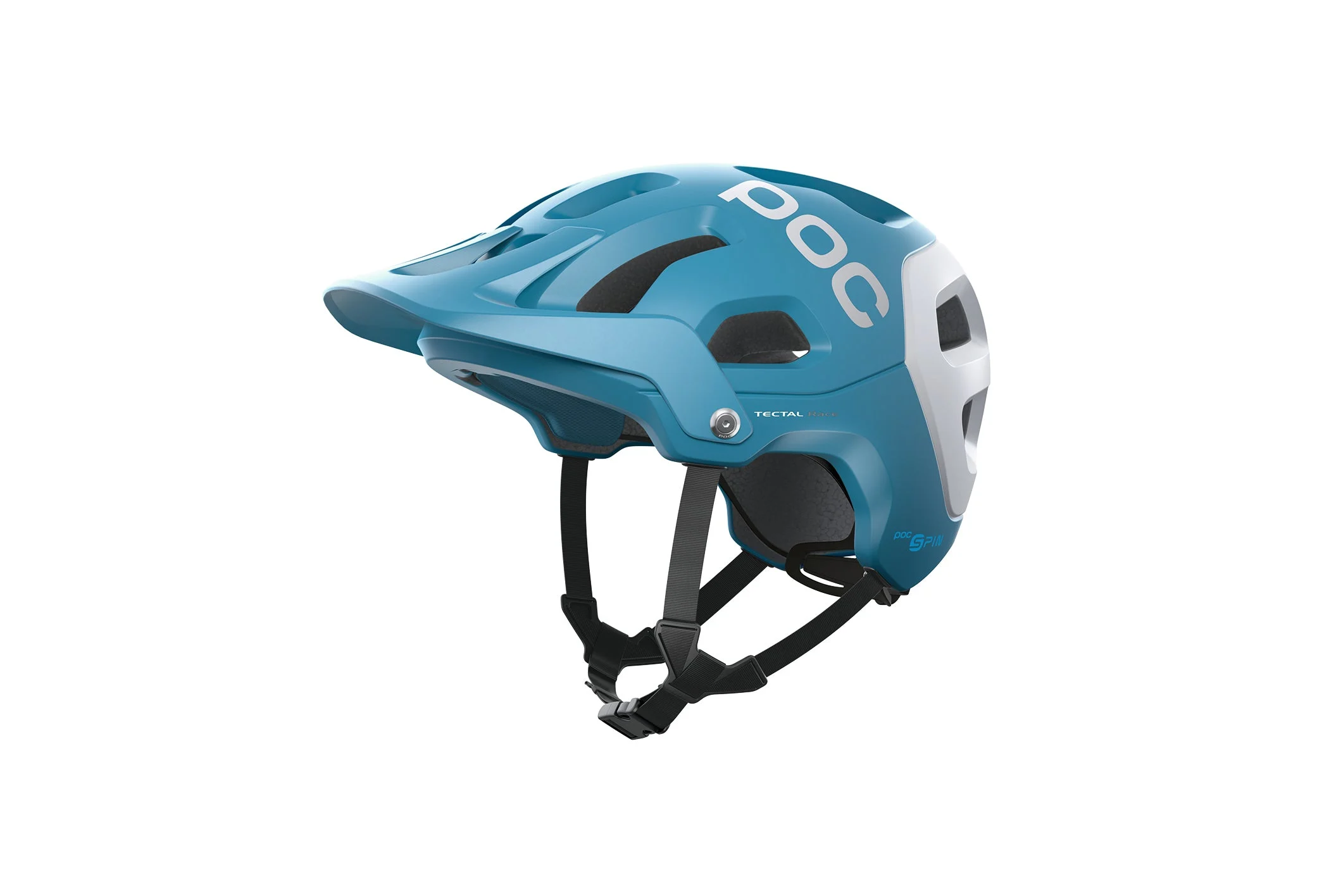 POC Tectal Race SPIN Bike Helmet Basalt Blue/Hydrogen White Matt Medium/Large 55-58cm