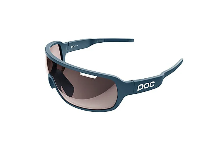 POCDO Blade Clarity Sunglasses Antimony Blue Frame Brown Silver Mirror Lens