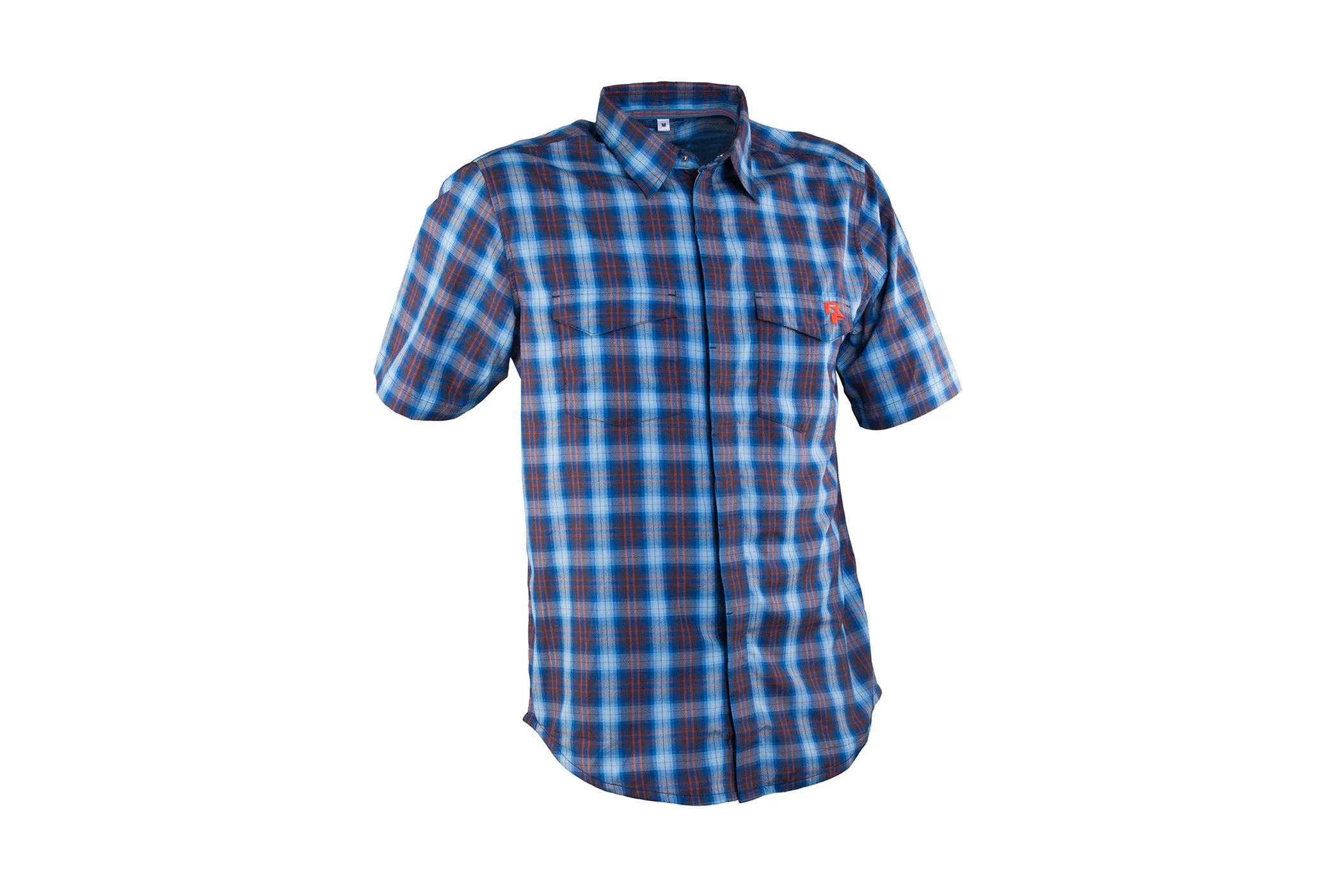 Race Face SS Shop Shirt Blue Plaid Small
