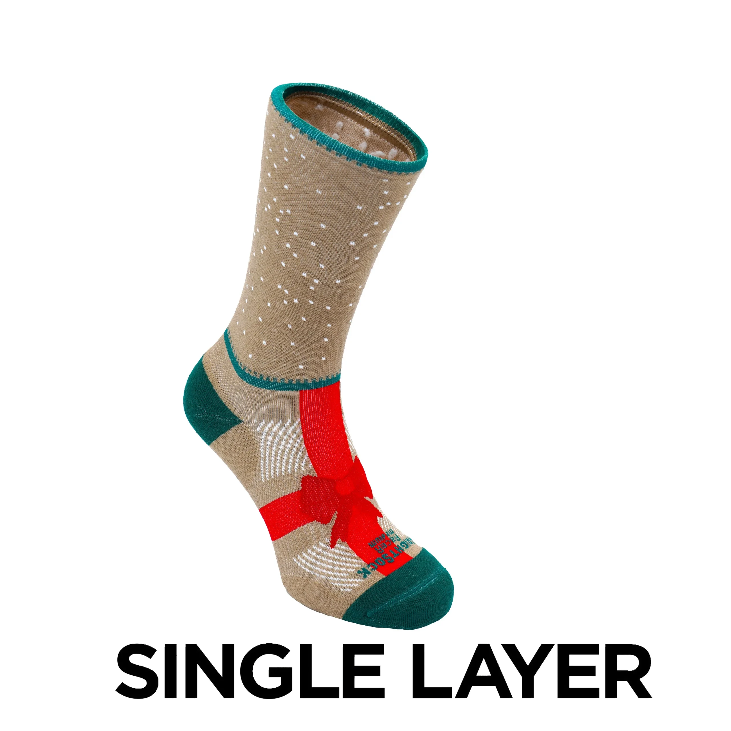 Racer - Crew Length - Snowy Wreath - Single Layer