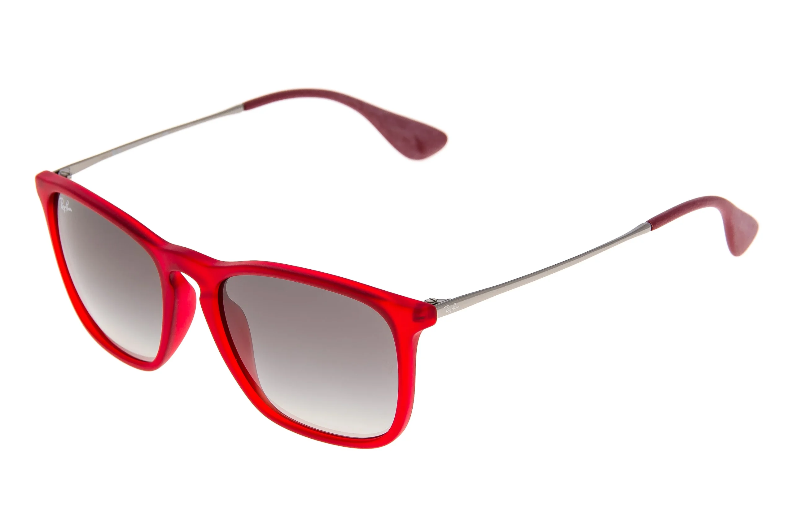 Ray-Ban Chris Sunglasses Matte Red/Clear Frame Grey Gradient Lens