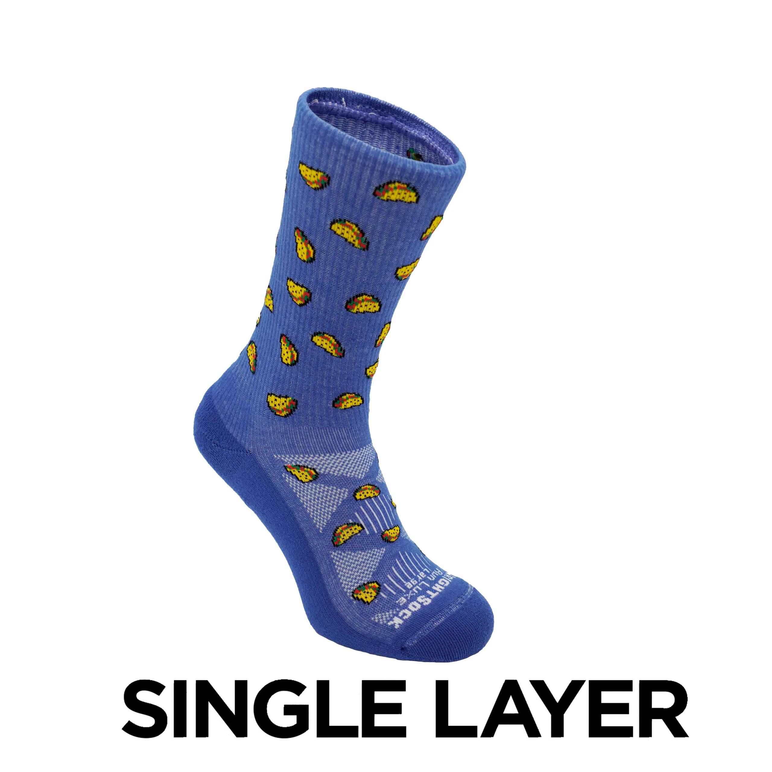 Run Luxe - Crew Length - Blue Tacos - Single Layer