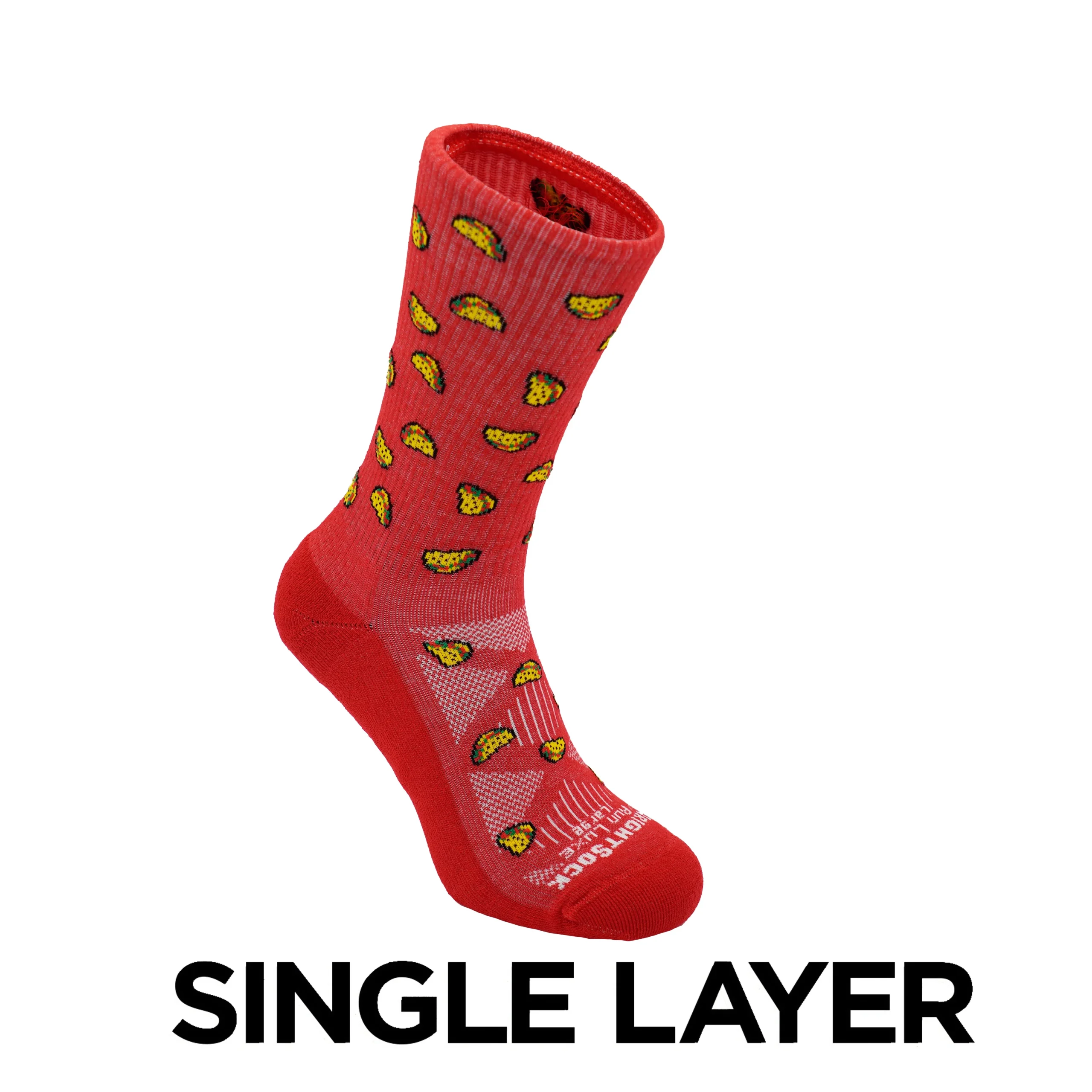 Run Luxe - Crew Length - Red Tacos - Single Layer