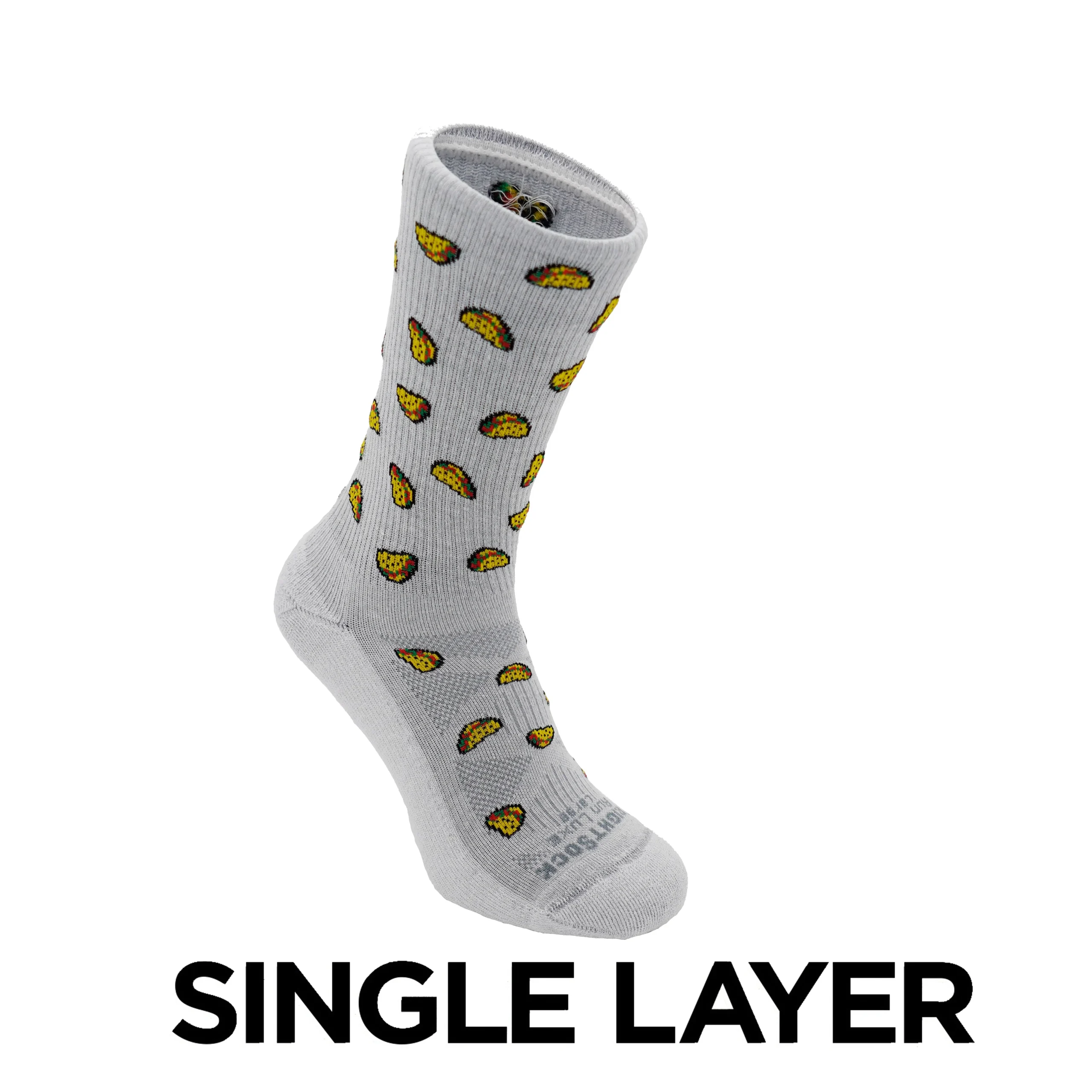 Run Luxe - Crew Length - White Tacos - Single Layer