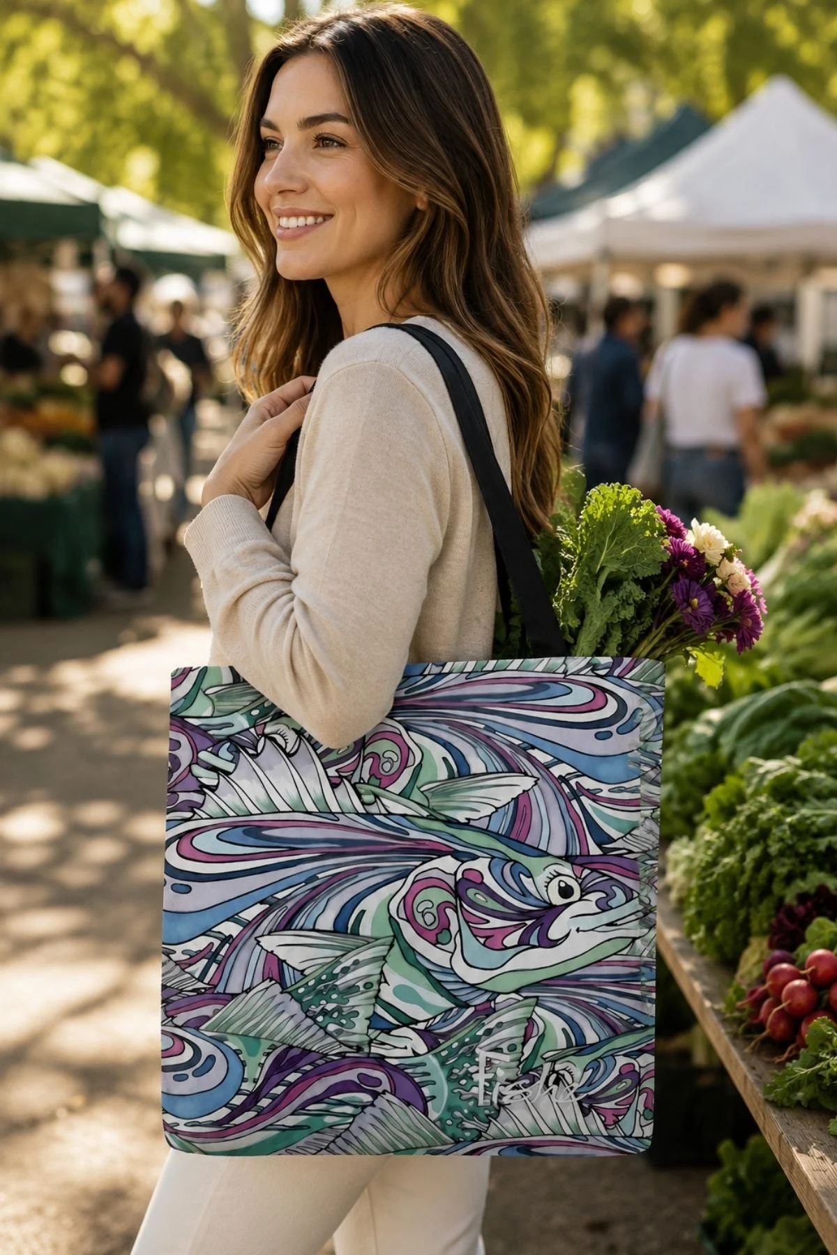 Salty Striper Canvas Tote