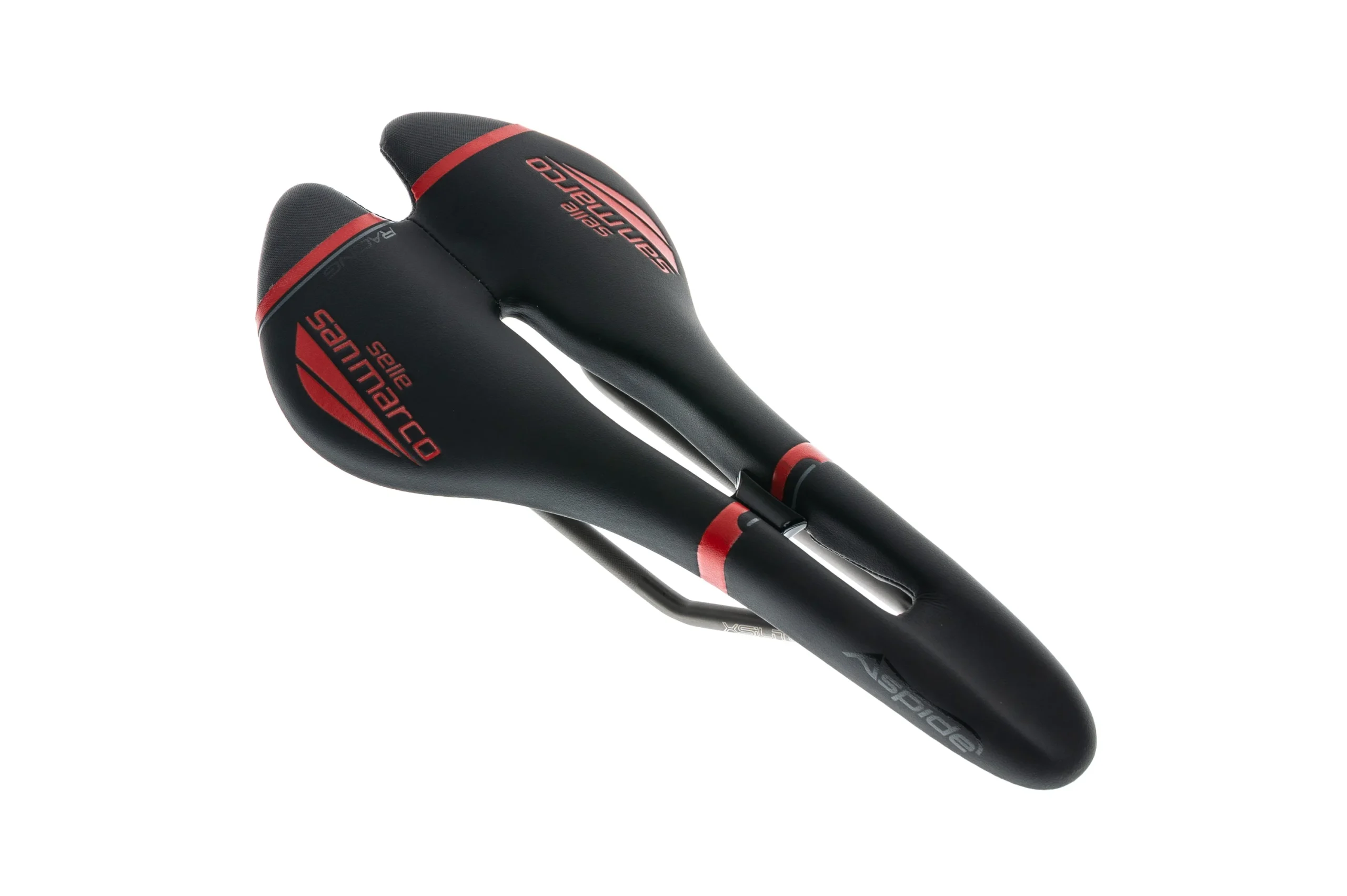 San Marco Aspide Racing Narrow Open Saddle 132mm Xsilite Rails Black/Red