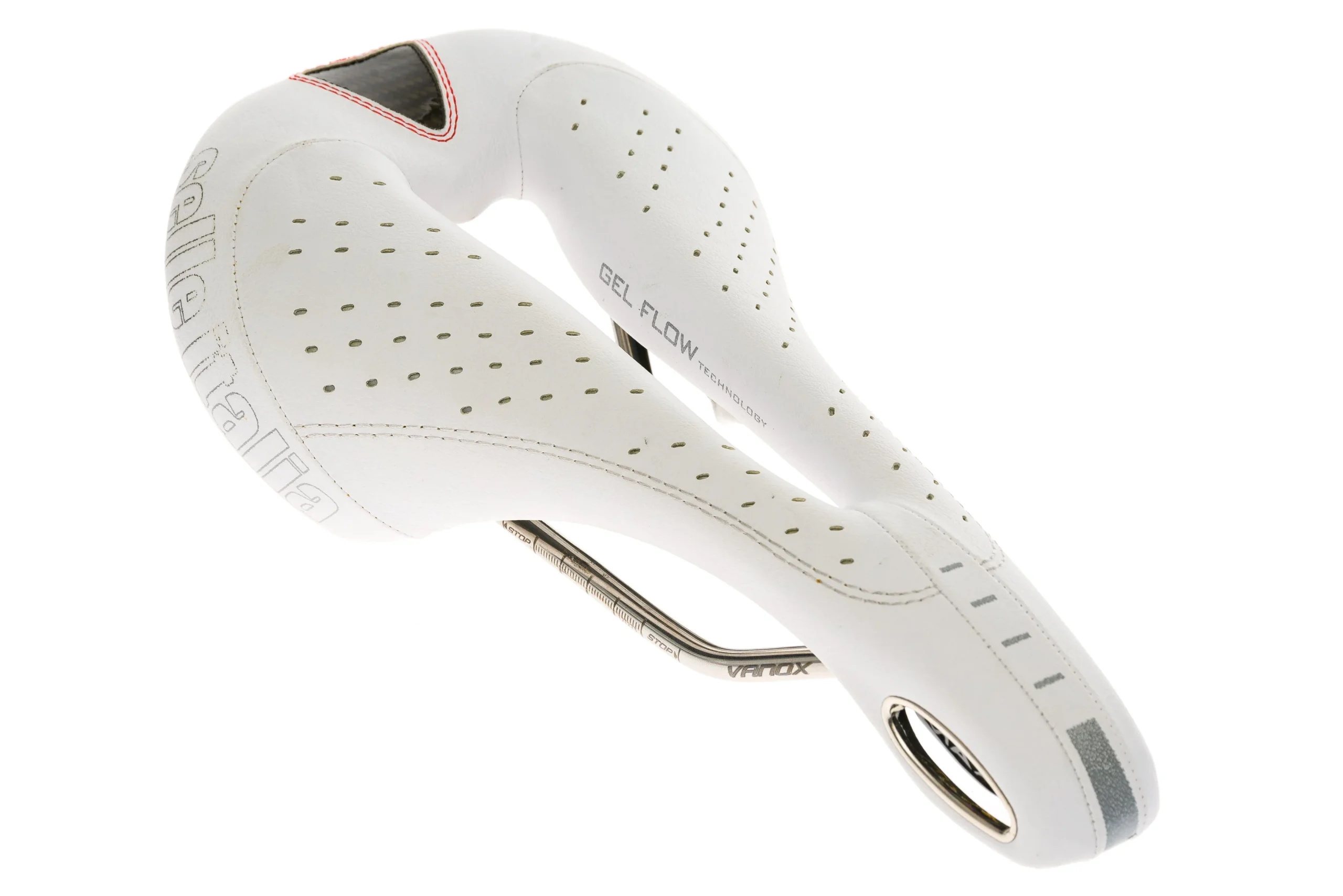 Selle Italia Max Flite Gel Flow Saddle 145mm Vanox Rails White