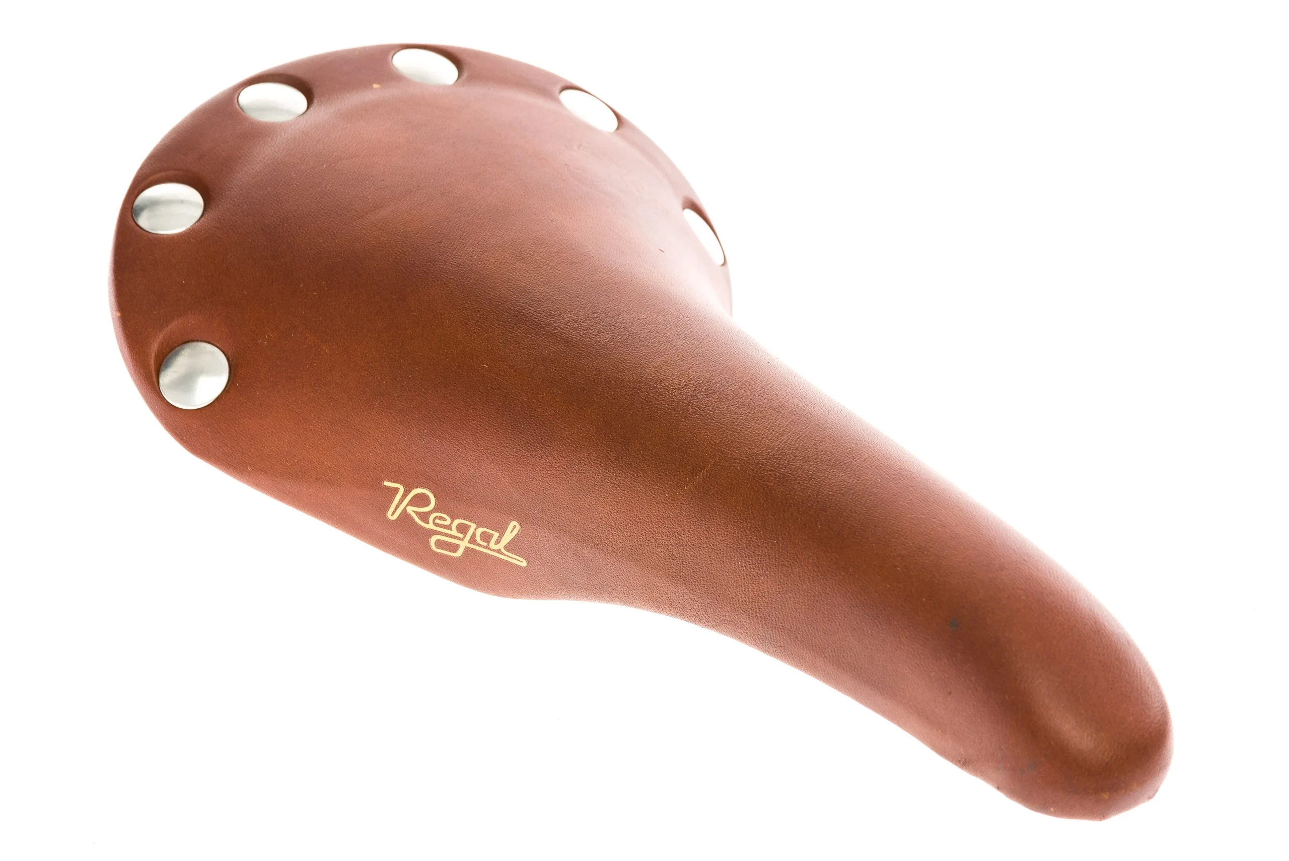 Selle San Marco Regal Saddle 149mm Titanium Rails Brown w/ Silver Rivets