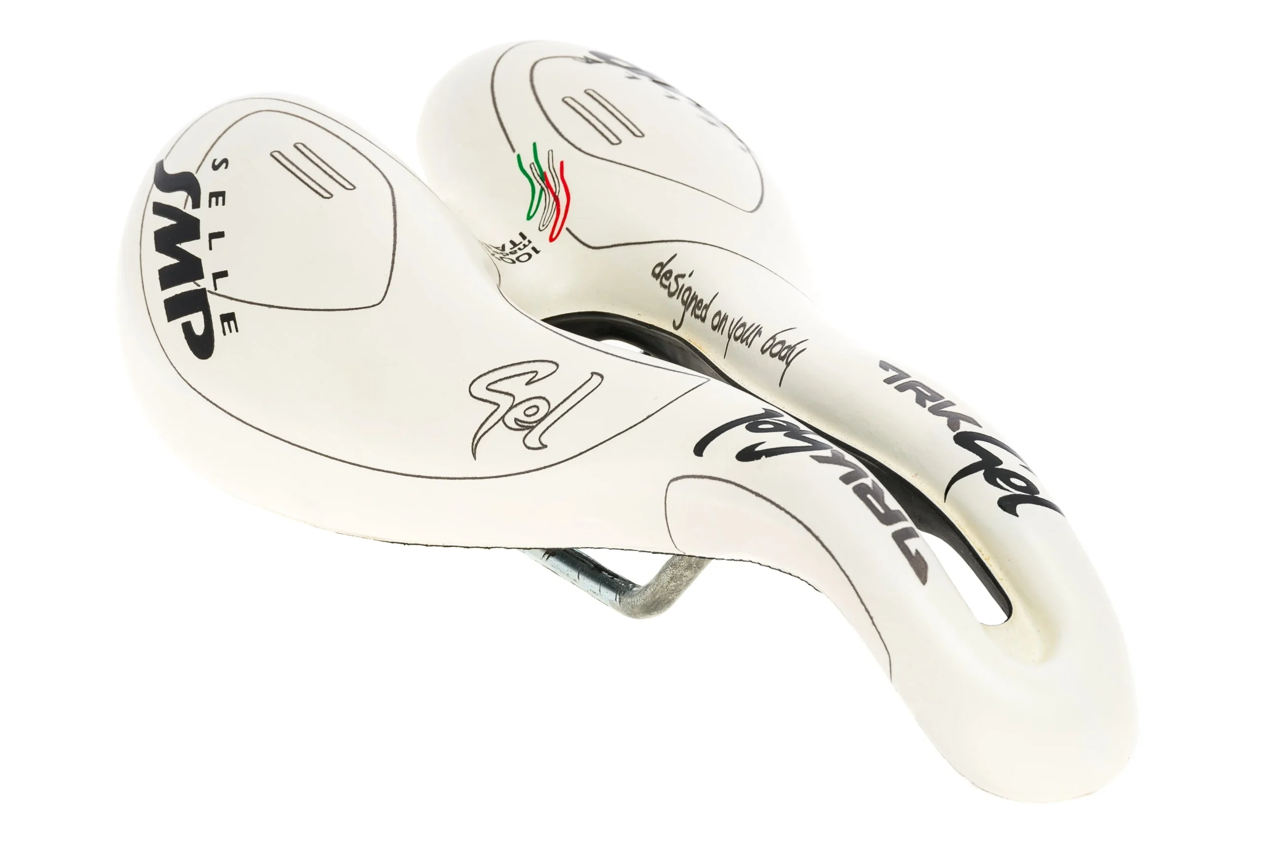Selle SMP TRK Medium Gel Saddle 160mm Steel Rails White