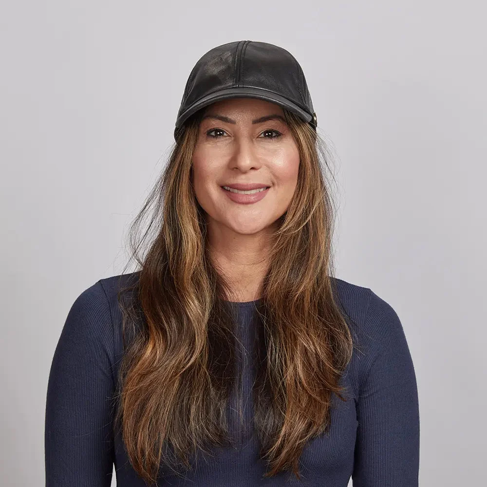 Sidecar | Womens Black Leather Cap