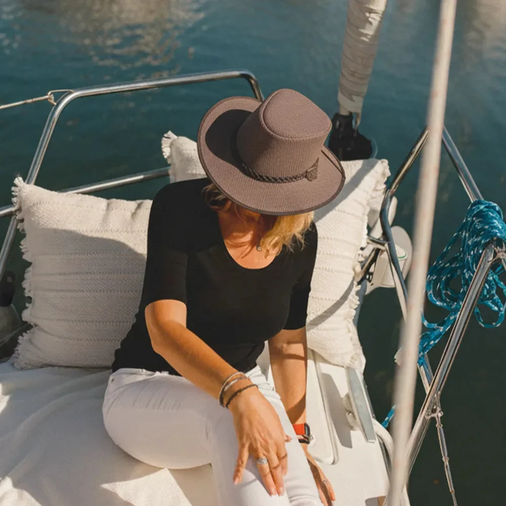 Soaker | Womens Brown Wide Brim Sun Hat