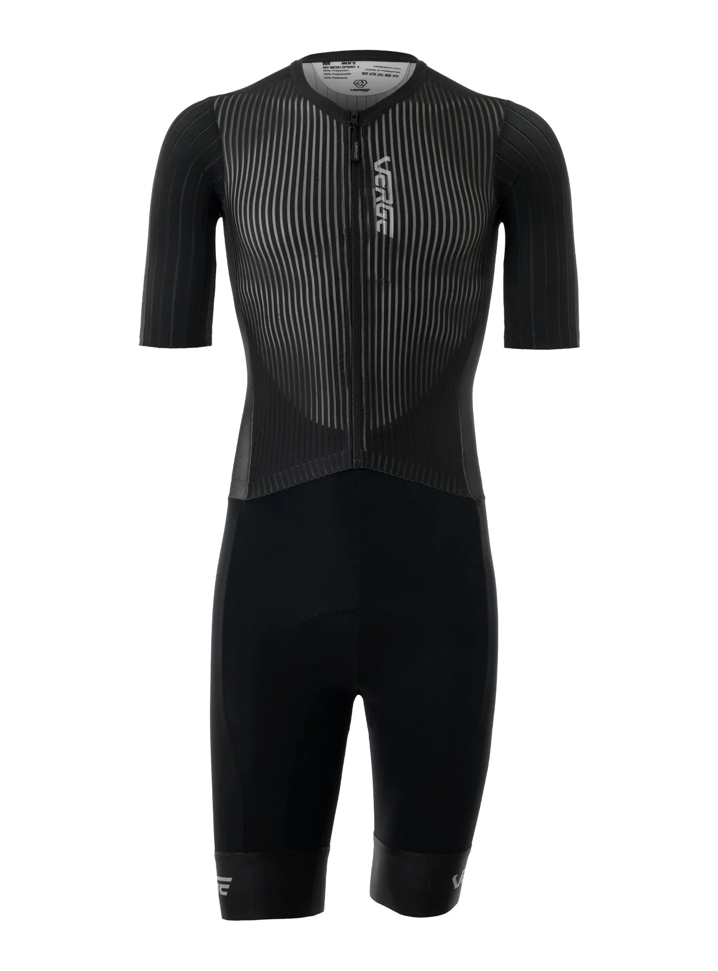 SOLIDS RFF SPRINT MESH SS SPEEDSUIT LONG - MEN - BLACK
