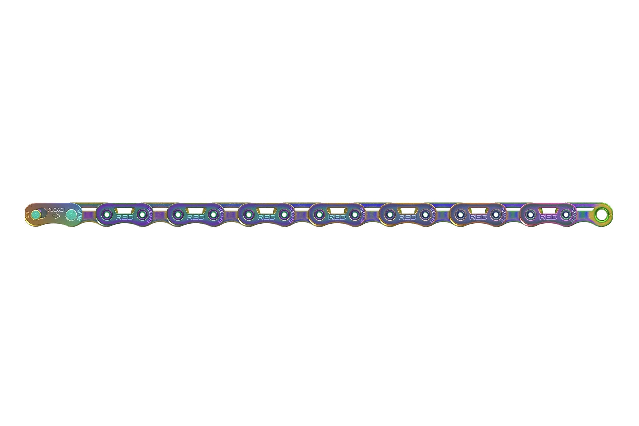 SRAM Red E1 Flattop Chain 12/13 Speed 126Links w/ PowerLock Rainbow