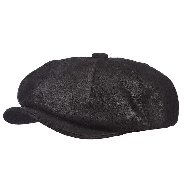 Stetson - Weathered Leather Newsboy Cap