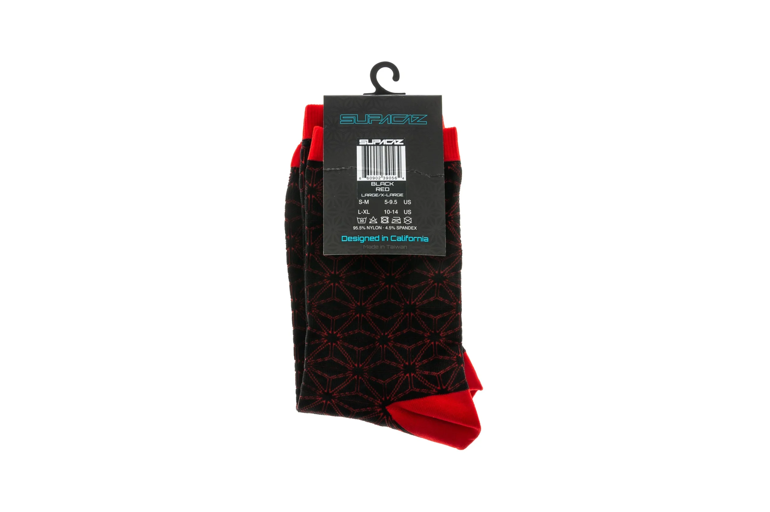 Supacaz Asanoha Socks Black & Red Large/X-Large