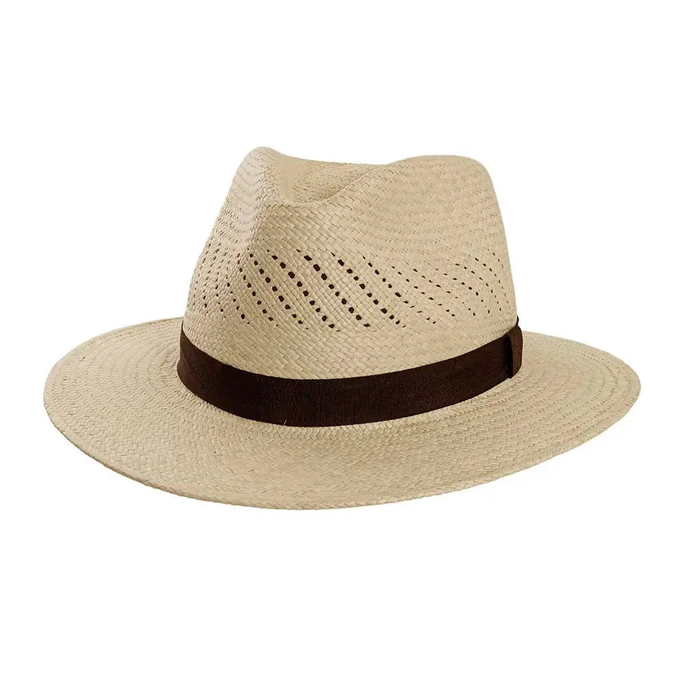 Tulum | Mens Natural Genuine Panama Straw Fedora Hat