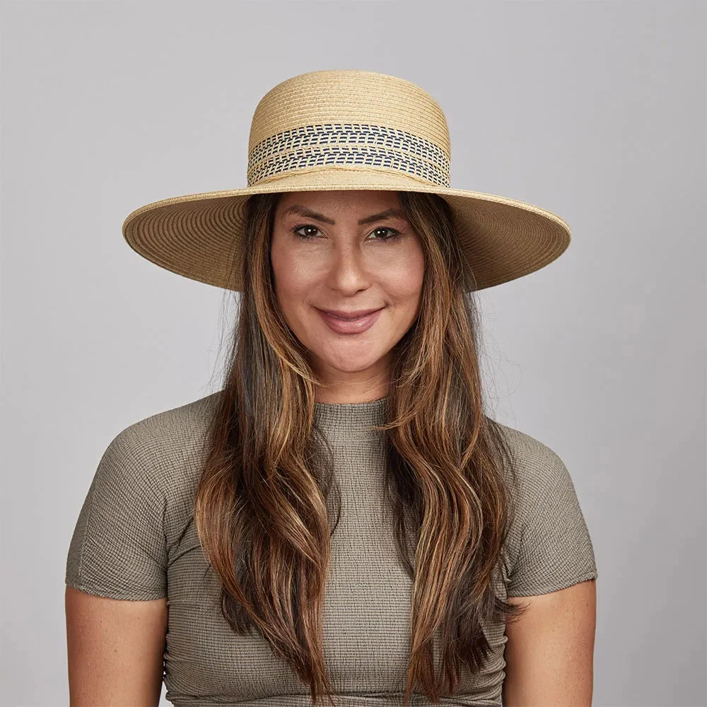 Victoria | Womens Natural Wide Brim Straw Sun Hat