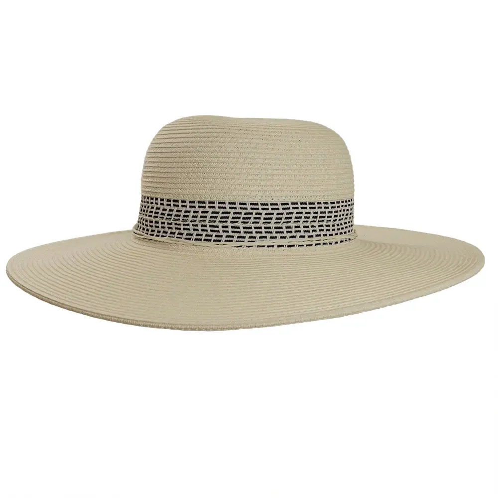 Victoria | Womens White Wide Brim Straw Sun Hat