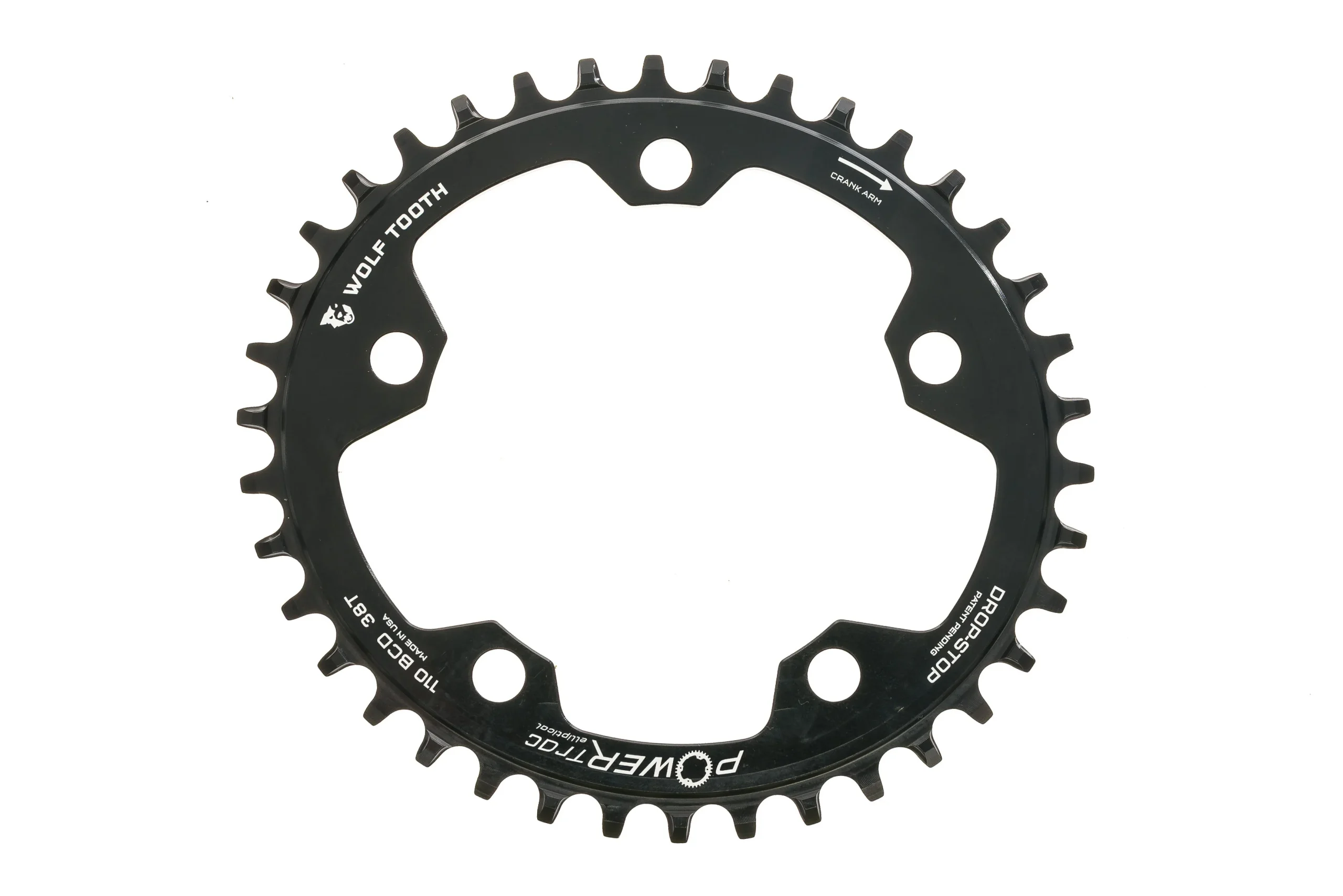 Wolf Tooth Components PowerTrac Elliptical Chainring 38T 11 Speed 110 BCD