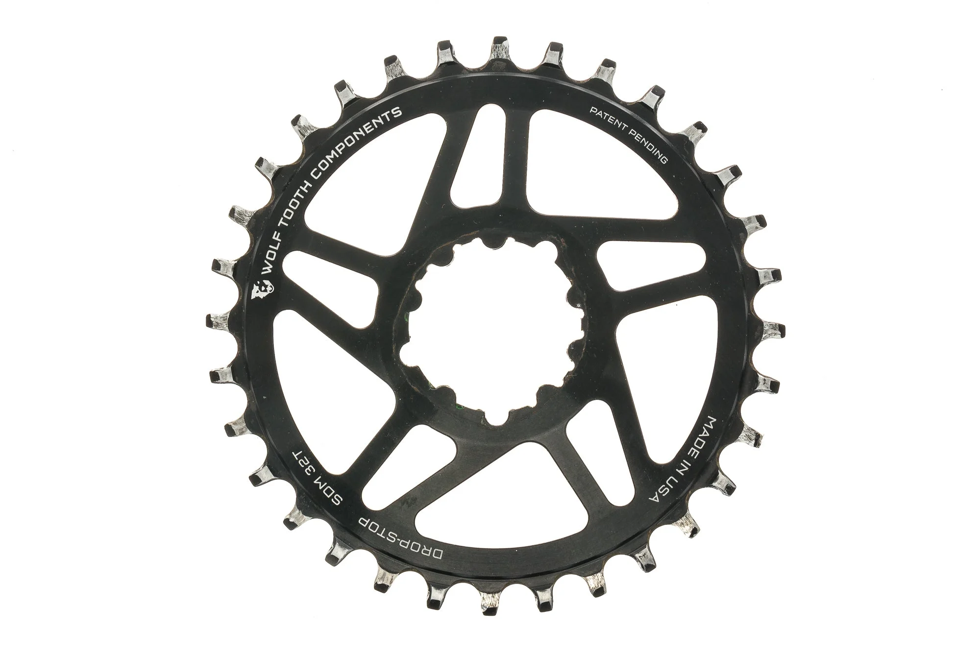 Wolf Tooth Drop-Stop Chainring 32T 10-12 Speed Direct Mount Black