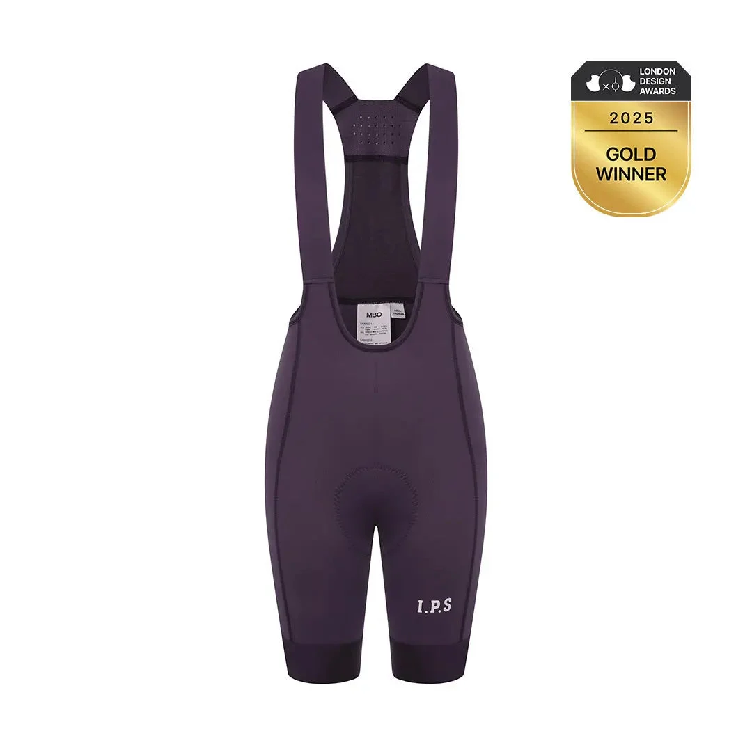 Women's I.P.S Enduro Tech Bib Shorts T511 - Black Plum